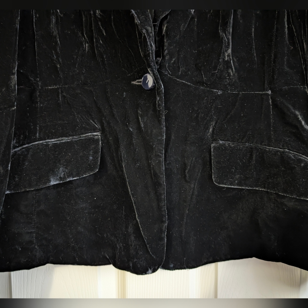 NWT Apt 9 Black Crushed Velvet Dress Jacket Size 14 - Picture 2 of 9